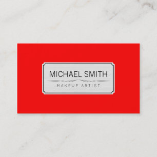 Tarjeta De Visita Artista de maquillaje elegante rojo moderno