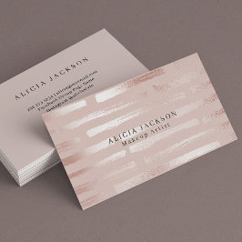 Tarjeta De Visita Artista de maquillaje elegante Rosa de Rubor Rosa