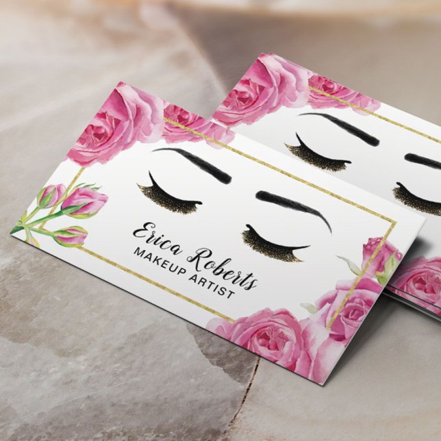 Tarjeta De Visita Artista de maquillaje elegante Salón de Belleza Fl (Subido por el creador)