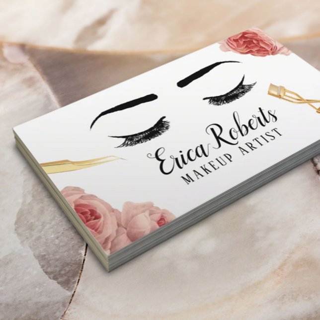 Tarjeta De Visita Artista de maquillaje elegante Salón de Belleza Fl (Subido por el creador)