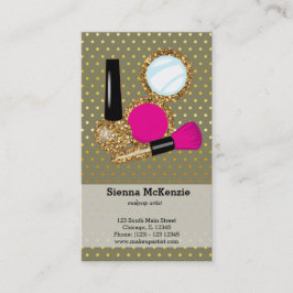 Tarjeta De Visita Artista de maquillaje - elegir color de fondo