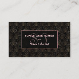 Tarjeta De Visita Artista de maquillaje en monograma Art Deco Rosa G