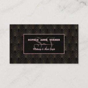 Tarjeta De Visita Artista de maquillaje en monograma Art Deco Rosa G