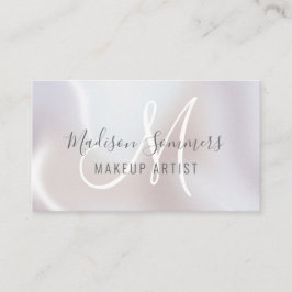 Tarjeta De Visita Artista de maquillaje en monograma Pearl Shimmer