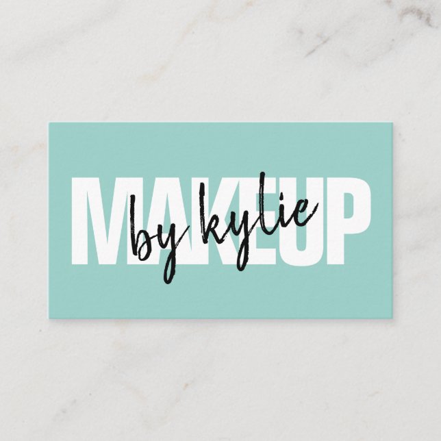 Tarjeta De Visita Artista de maquillaje escritura de firma en negrit (Anverso)