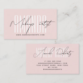 Tarjeta De Visita Artista de maquillaje escritura moderna de tipogra