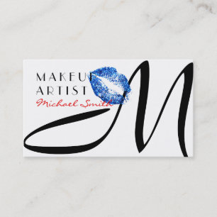 Tarjeta De Visita Artista de maquillaje Estilizado Labios Azules Mon