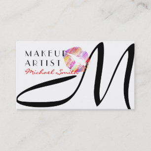 Tarjeta De Visita Artista de maquillaje Estilizado Labios Coloridos 