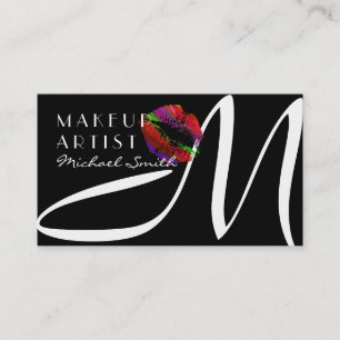 Tarjeta De Visita Artista de maquillaje Estilizado Labios Coloridos