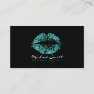 Tarjeta De Visita Artista de maquillaje Estilizado Labios Purpurinas