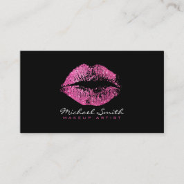 Tarjeta De Visita Artista de maquillaje Estilizado Labios Purpurinas