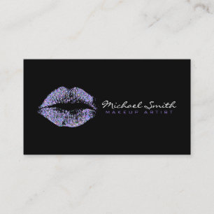 Tarjeta De Visita Artista de maquillaje Estilizado Labios Purpurinas