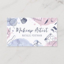 Tarjeta De Visita Artista de maquillaje estilo acuarela artística