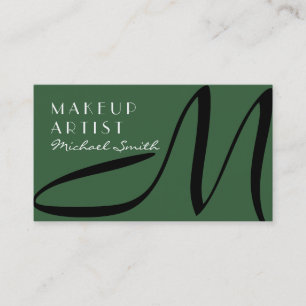 Tarjeta De Visita Artista de maquillaje Estilo Monograma moderno Mos