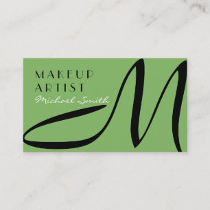 Tarjeta De Visita Artista de maquillaje estiloso Monograma moderno f