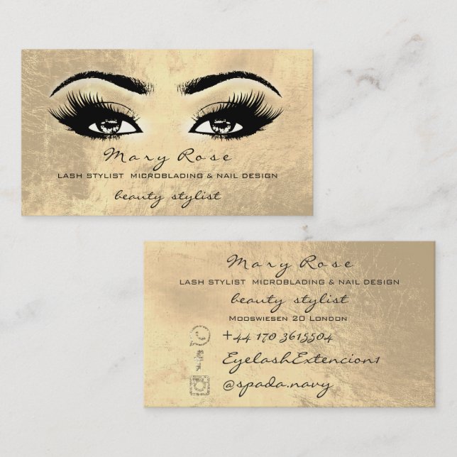 Tarjeta De Visita Artista de maquillaje Extensión de latigazos Estet (Anverso / Reverso)