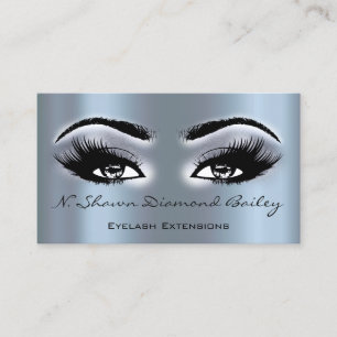 Tarjeta De Visita Artista de maquillaje Extensión Eyelash Azul humea
