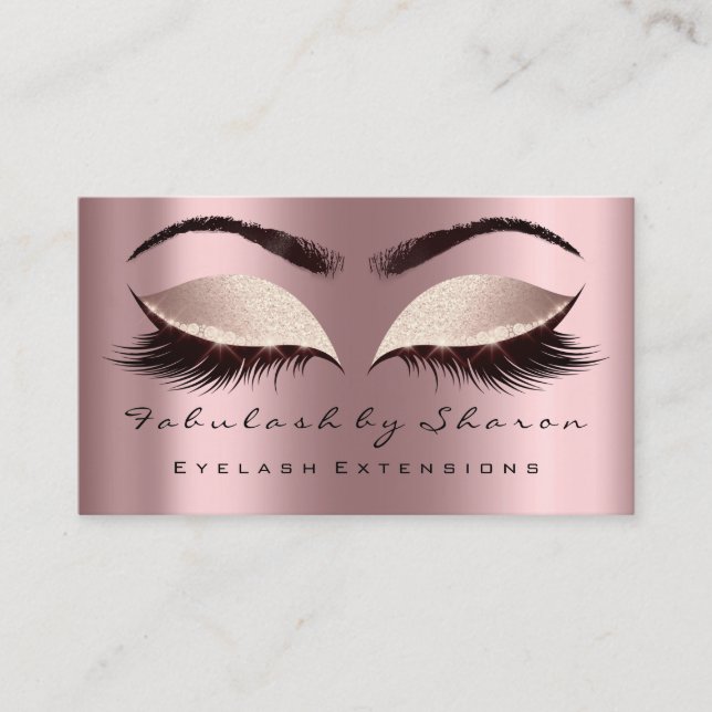 Tarjeta De Visita Artista de maquillaje Eyebrow azota a Rosa de Purp (Anverso)
