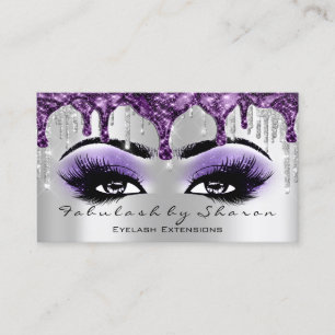 Tarjeta De Visita Artista de maquillaje Eyebrow Eyelash Plata Gris P