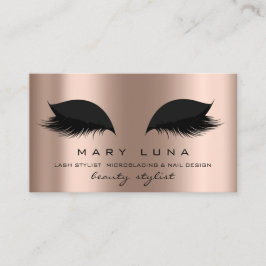 Tarjeta De Visita Artista de maquillaje Eyebrows azota Rosa Oro negr