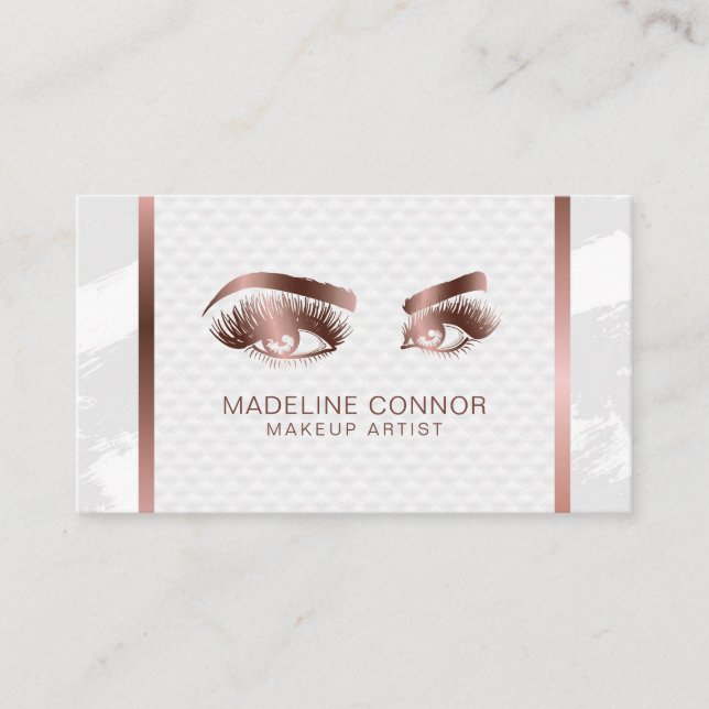 Tarjeta De Visita Artista de maquillaje Eyebrows azota Rosa Purpurin (Anverso)