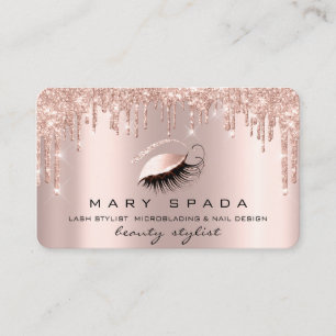 Tarjeta De Visita Artista de maquillaje Eyebrows azota rosada roca