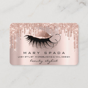 Tarjeta De Visita Artista de maquillaje Eyebrows azota rosada roca