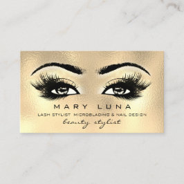 Tarjeta De Visita Artista de maquillaje Eyebrows Lazas Glass Gold
