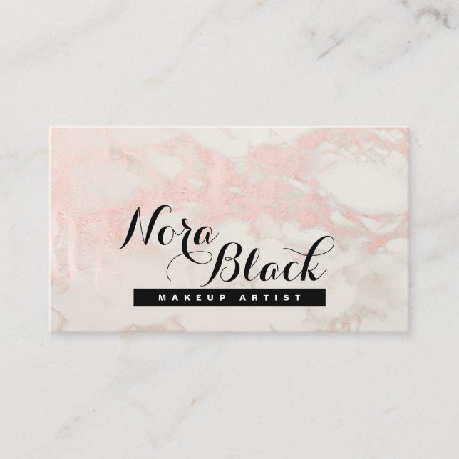 Tarjeta De Visita Artista de maquillaje Eyelash azota Purpurina Rosa (Anverso)