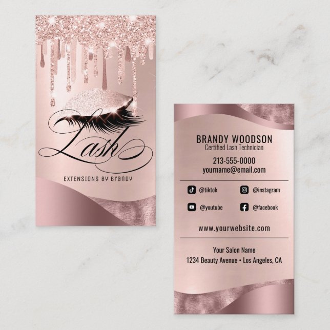Tarjeta De Visita Artista de maquillaje Eyelash azota salón de belle (Anverso / Reverso)
