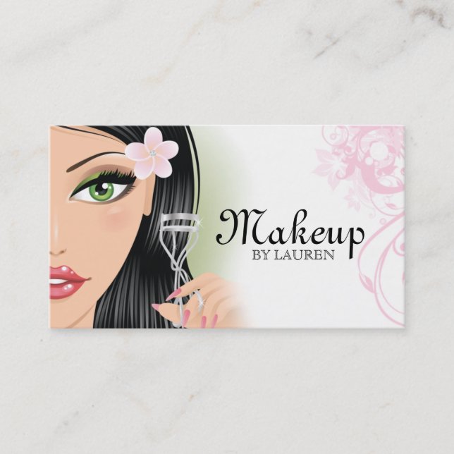 Tarjeta De Visita Artista de maquillaje Eyelash Curler Pink (Anverso)