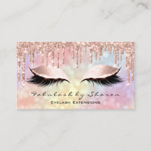 Tarjeta De Visita Artista de maquillaje Eyelash Dris Rosa Holograma