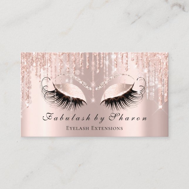 Tarjeta De Visita Artista de maquillaje Eyelash Esparkly Ojos Purpur (Anverso)
