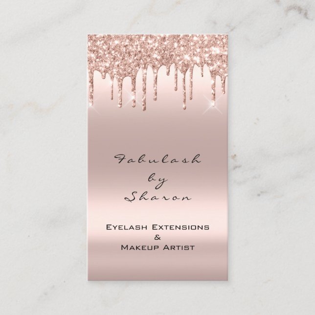 Tarjeta De Visita Artista de maquillaje Eyelash Eyelash Purpurina Dr (Anverso)
