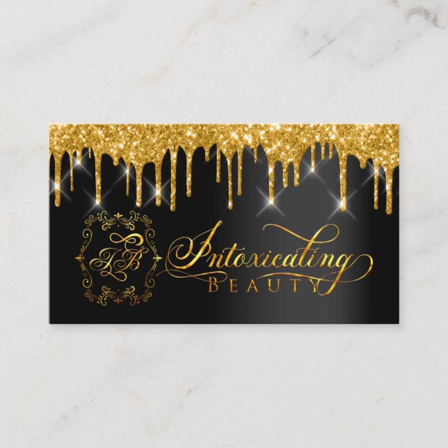 Tarjeta De Visita Artista de maquillaje Eyelash Gold Dris Personaliz (Anverso)