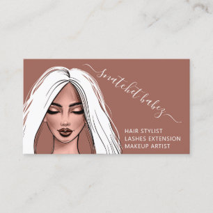 Tarjeta De Visita Artista de maquillaje Eyelash Hair Brows Lews Logo