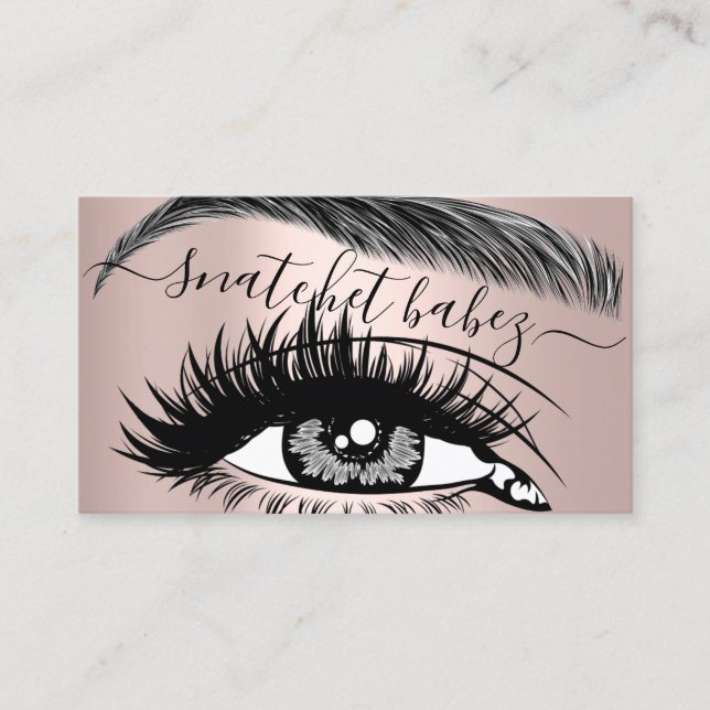 Tarjeta De Visita Artista de maquillaje Eyelash Hair Brows QR Código (Anverso)