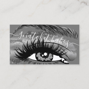 Tarjeta De Visita Artista de maquillaje Eyelash Hair Brows QR Logo G