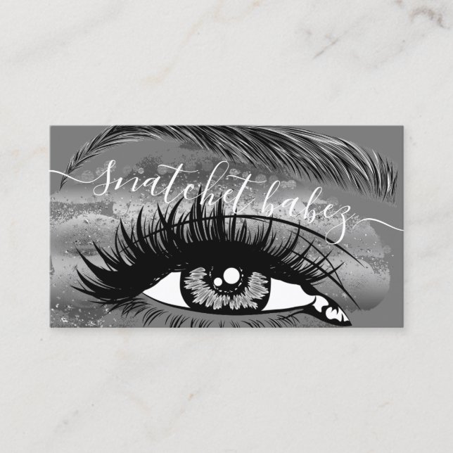 Tarjeta De Visita Artista de maquillaje Eyelash Hair Brows QR Logo G (Anverso)