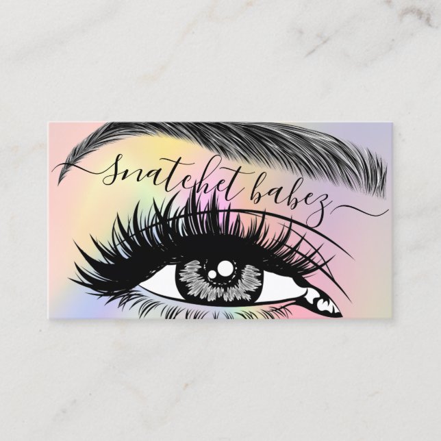 Tarjeta De Visita Artista de maquillaje Eyelash Hair Brows QR Pastel (Anverso)