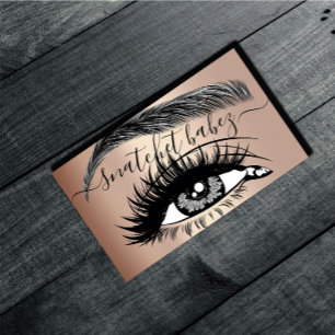 Tarjeta De Visita Artista de maquillaje Eyelash Hair Brows QR Rosa d