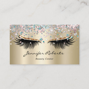 Tarjeta De Visita Artista de maquillaje Eyelash Holográfico Purpurin