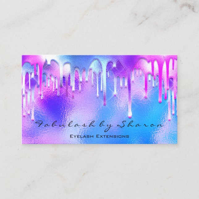 Tarjeta De Visita Artista de maquillaje Eyelash Holograph Drin Merma (Anverso)