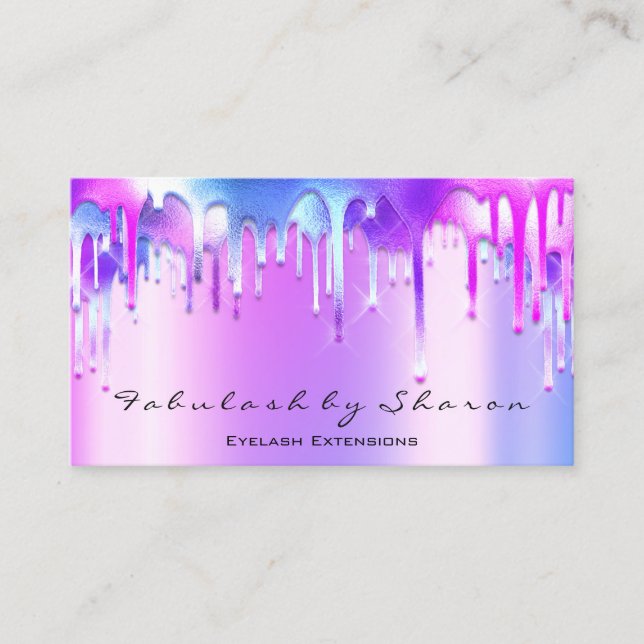 Tarjeta De Visita Artista de maquillaje Eyelash Holograph Drits Blue (Anverso)