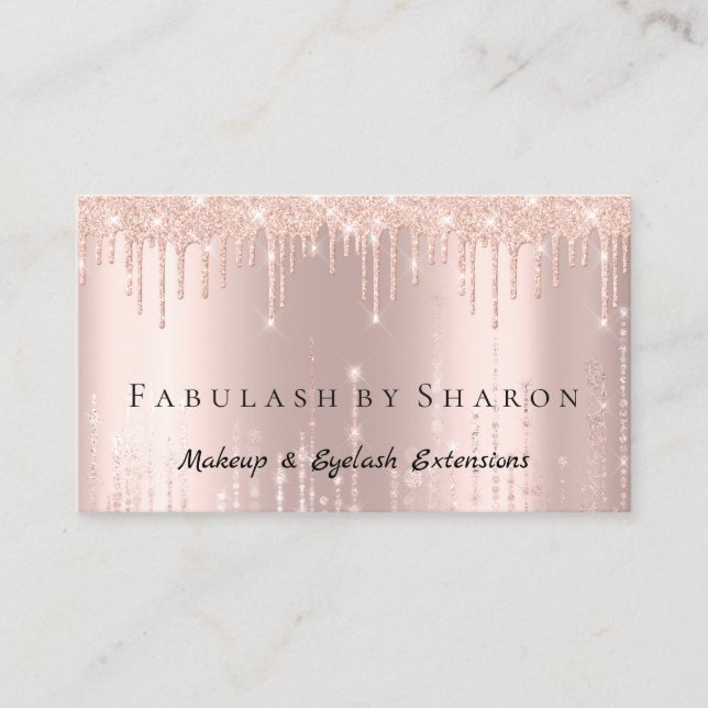 Tarjeta De Visita Artista de maquillaje Eyelash Lantea Rosa Drin Lux (Anverso)