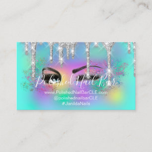 Tarjeta De Visita Artista de maquillaje Eyelash Lashes Holográficos 
