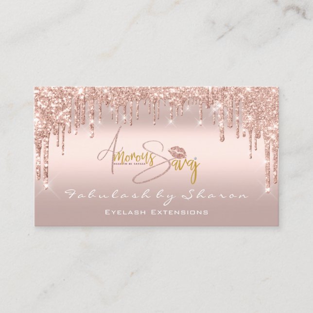 Tarjeta De Visita Artista de maquillaje Eyelash Lashes Purpurinas Lo (Anverso)