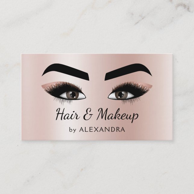 Tarjeta De Visita Artista de maquillaje Eyelash latigazos maquillaje (Anverso)