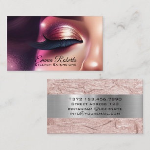 Tarjeta De Visita Artista de maquillaje Eyelash Lazas Purpurina Drin