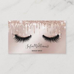 Tarjeta De Visita Artista de maquillaje Eyelash Lazas Purpurina Drin